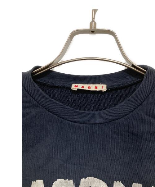 MARNI KIDS（マルニ キッズ）MARNI KIDS (マルニ キッズ) ロゴ クロップドスウェット ネイビー サイズ:14Yの古着・服飾アイテム