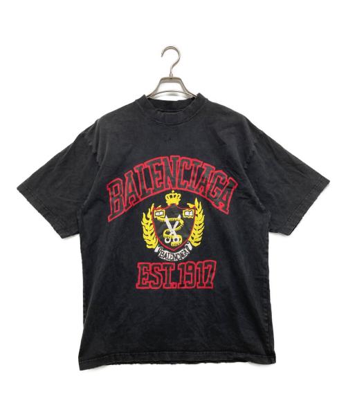 BALENCIAGA（バレンシアガ）BALENCIAGA (バレンシアガ) DIY college Tシャツ ブラック サイズ:Sの古着・服飾アイテム