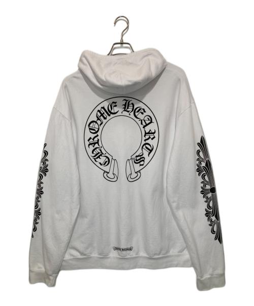 CHROME HEARTS（クロムハーツ）CHROME HEARTS (クロムハーツ) フローラルクロス ホースシュー ジップパーカー ダガージップ ジップアップフーディ USA製 ホワイト サイズ:XLの古着・服飾アイテム