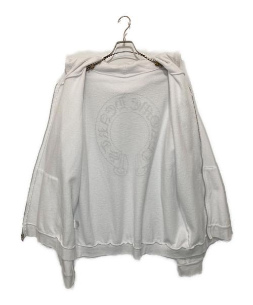 CHROME HEARTS（クロムハーツ）CHROME HEARTS (クロムハーツ) フローラルクロス ホースシュー ジップパーカー ダガージップ ジップアップフーディ USA製 ホワイト サイズ:XLの古着・服飾アイテム