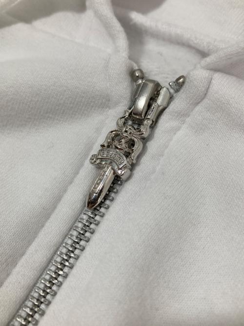 CHROME HEARTS（クロムハーツ）CHROME HEARTS (クロムハーツ) フローラルクロス ホースシュー ジップパーカー ダガージップ ジップアップフーディ USA製 ホワイト サイズ:XLの古着・服飾アイテム