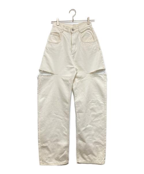 Maison Margiela（メゾンマルジェラ）Maison Margiela (メゾンマルジェラ) サイドカットデニムパンツ ホワイト サイズ:36の古着・服飾アイテム
