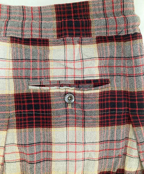 Vivienne Westwood（ヴィヴィアンウエストウッド）Vivienne Westwood (ヴィヴィアンウエストウッド) タータンチェック柄 ドローストリングスカート　3F030009-W00VM グレー×レッド サイズ:Mの古着・服飾アイテム