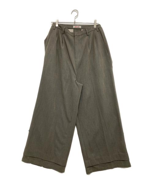 SYUMAN.（シュウマン）SYUMAN. (シュウマン) Nu Suit Trousers ワイドスラックスパンツ グレー サイズ:2の古着・服飾アイテム