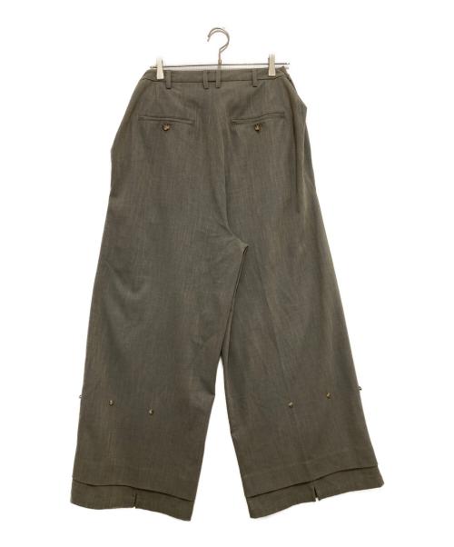 SYUMAN.（シュウマン）SYUMAN. (シュウマン) Nu Suit Trousers ワイドスラックスパンツ グレー サイズ:2の古着・服飾アイテム