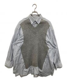 Maison Margiela（メゾンマルジェラ）の古着「ドッキングシャツワンピース」｜スカイブルー
