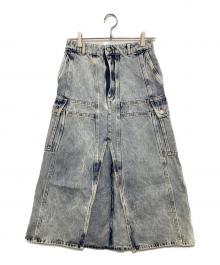 MM6 Maison Margiela（エムエムシックスメゾンマルジェラ）の古着「センタースリット ケミカルウォッシュデニムスカート」｜インディゴ