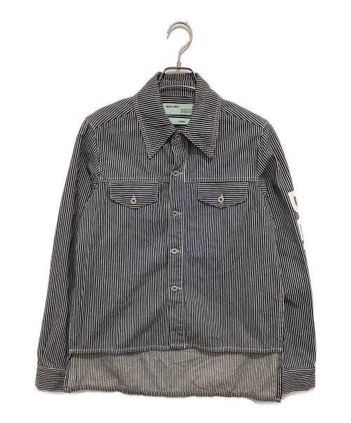 OFFWHITE（オフホワイト）OFFWHITE (オフホワイト) ヒッコリーストライプ シャツジャケット OWYD002E18B13062 インディゴ サイズ:40の古着・服飾アイテム