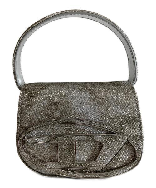 DIESEL（ディーゼル）DIESEL (ディーゼル) 1DR XS ラメ グリッターロゴ ミニショルダーバッグ シルバーの古着・服飾アイテム