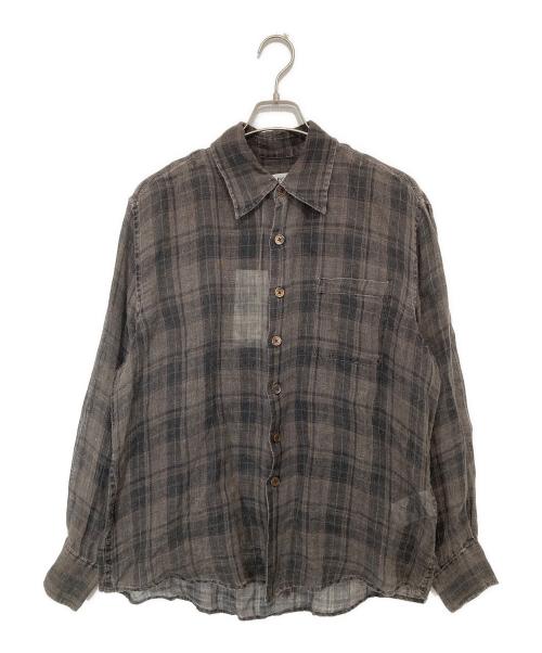 OUR LEGACY（アワーレガシー）OUR LEGACY (アワーレガシー) ABOVE SHIRT / チェック柄リネンシャツ　25FW-WMO-BL01 ブラウン サイズ:46の古着・服飾アイテム