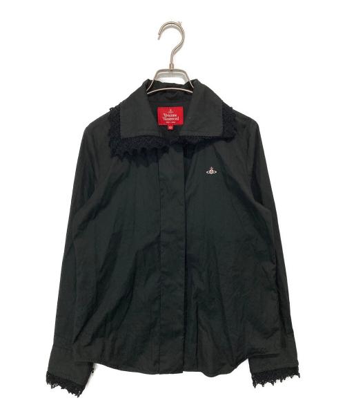 Vivienne Westwood RED LABEL（ヴィヴィアンウエストウッドレッドレーベル）Vivienne Westwood RED LABEL (ヴィヴィアンウエストウッドレッドレーベル) レースシャツブラウス　16-11-801001 ブラック サイズ:02の古着・服飾アイテム