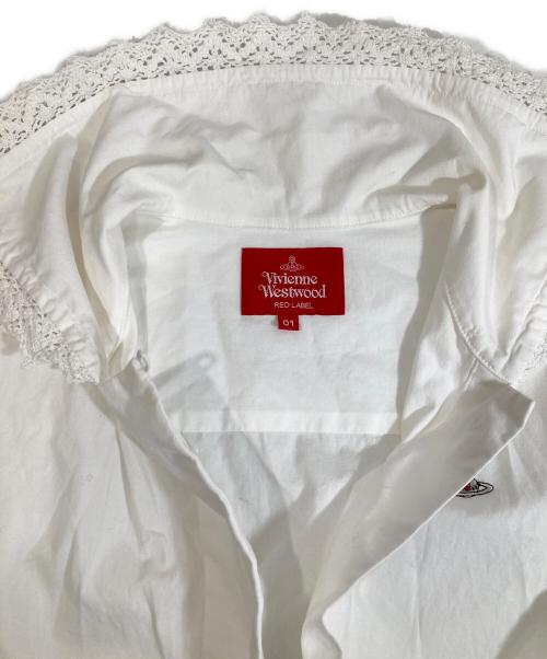 Vivienne Westwood RED LABEL（ヴィヴィアンウエストウッドレッドレーベル）Vivienne Westwood RED LABEL (ヴィヴィアンウエストウッドレッドレーベル) レースシャツブラウス ホワイト サイズ:01の古着・服飾アイテム