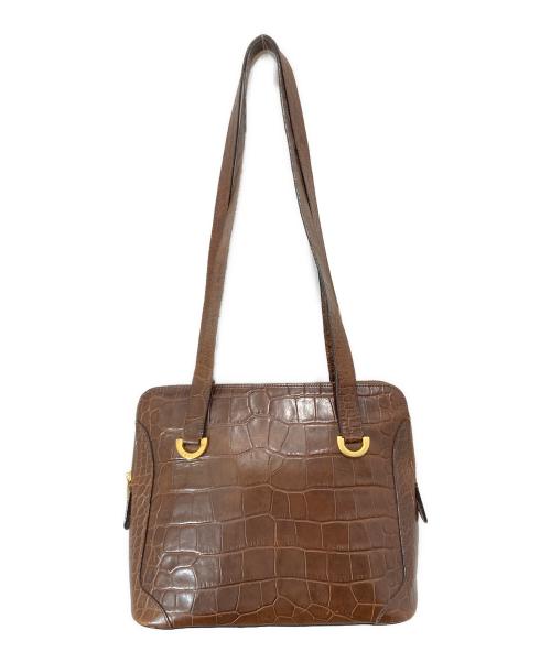 CELINE（セリーヌ）CELINE (セリーヌ) 型押しバッグ ブラウンの古着・服飾アイテム