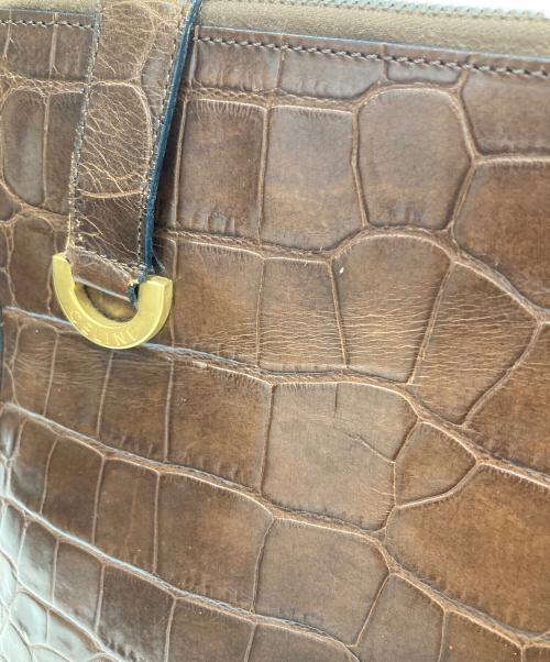 CELINE（セリーヌ）CELINE (セリーヌ) 型押しバッグ ブラウンの古着・服飾アイテム