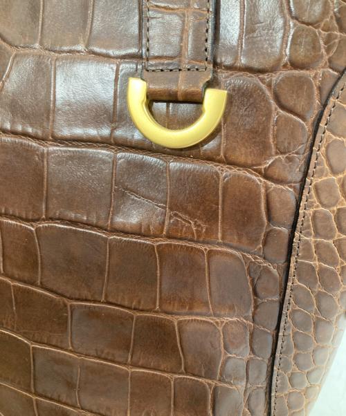 CELINE（セリーヌ）CELINE (セリーヌ) 型押しバッグ ブラウンの古着・服飾アイテム