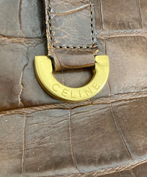 CELINE（セリーヌ）CELINE (セリーヌ) 型押しバッグ ブラウンの古着・服飾アイテム