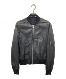 RICK OWENS（リックオウエンス）の古着「15SSジップアップレザージャケット」｜ブラック