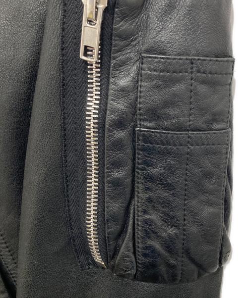 RICK OWENS（リックオウエンス）RICK OWENS (リックオウエンス) 15SSジップアップレザージャケット ブラック サイズ:42の古着・服飾アイテム