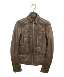 RICK OWENS（リックオウエンス）の古着「14SSマルチジップレザージャケット」｜ベージュ