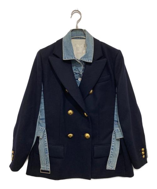 sacai（サカイ）sacai (サカイ) デニムミックスジャケット　20-05149 ネイビー サイズ:２の古着・服飾アイテム