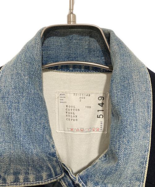 sacai（サカイ）sacai (サカイ) デニムミックスジャケット　20-05149 ネイビー サイズ:２の古着・服飾アイテム