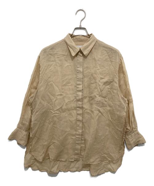 DEPAREILLE（デパリエ）DEPAREILLE (デパリエ) サイドスリット比翼リネンシャツ ベージュ サイズ:36の古着・服飾アイテム