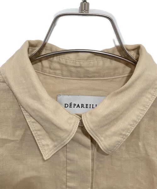 DEPAREILLE（デパリエ）DEPAREILLE (デパリエ) サイドスリット比翼リネンシャツ ベージュ サイズ:36の古着・服飾アイテム