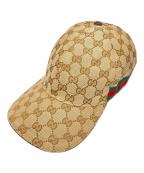 GUCCIグッチ）の古着「GGキャンバス ベースボールキャップ」｜ブラウン