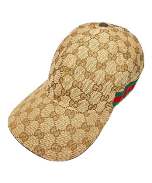 GUCCI（グッチ）GUCCI (グッチ) GGキャンバス ベースボールキャップ ブラウンの古着・服飾アイテム