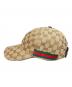 GUCCI (グッチ) GGキャンバス ベースボールキャップ ブラウン：19000円