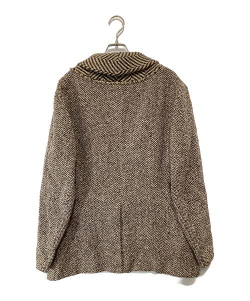 ISSEY MIYAKE（イッセイミヤケ）ISSEY MIYAKE (イッセイミヤケ) ウール ヘリンボーンツイル ショールカラーテーラードジャケット　ME43FD085 ブラウン サイズ:２の古着・服飾アイテム