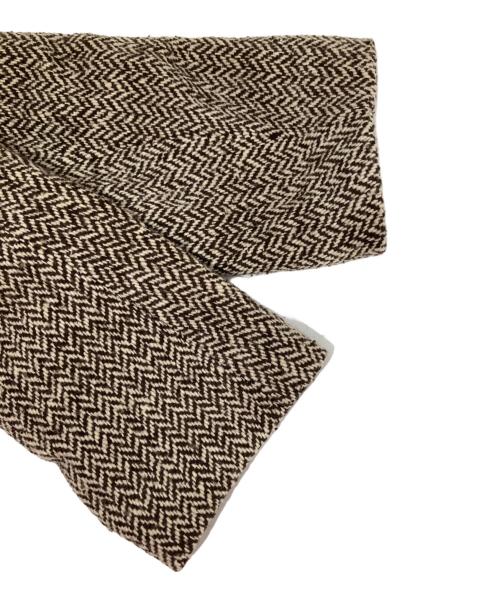 ISSEY MIYAKE（イッセイミヤケ）ISSEY MIYAKE (イッセイミヤケ) ウール ヘリンボーンツイル ショールカラーテーラードジャケット　ME43FD085 ブラウン サイズ:２の古着・服飾アイテム