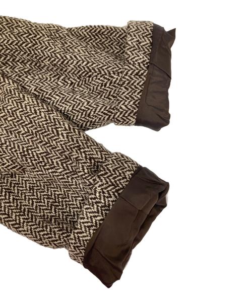 ISSEY MIYAKE（イッセイミヤケ）ISSEY MIYAKE (イッセイミヤケ) ウール ヘリンボーンツイル ショールカラーテーラードジャケット　ME43FD085 ブラウン サイズ:２の古着・服飾アイテム