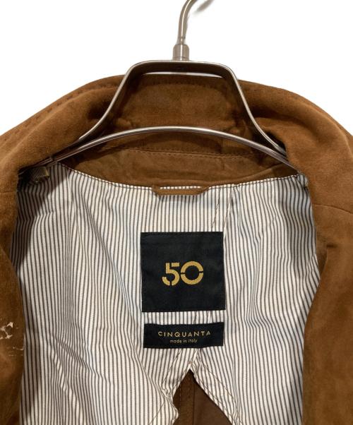 Cinquanta（チンクワンタ）Cinquanta (チンクワンタ) ゴートスキン テーラードジャケット　3633 ブラウン サイズ:44の古着・服飾アイテム