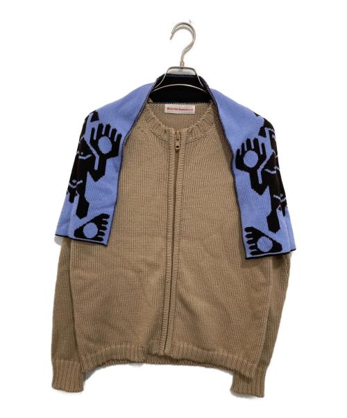WALTER VAN BEIRENDONCK（ウォルター ヴァン ベイレンドンク）WALTER VAN BEIRENDONCK (ウォルター ヴァン ベイレンドンク) ニットジップカーディガン ベージュ サイズ:不明の古着・服飾アイテム