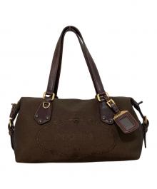 PRADA（プラダ）の古着「LOGO JACQUARD ロゴ ジャガード ワンショルダーバッグ BR3461」｜カーキ