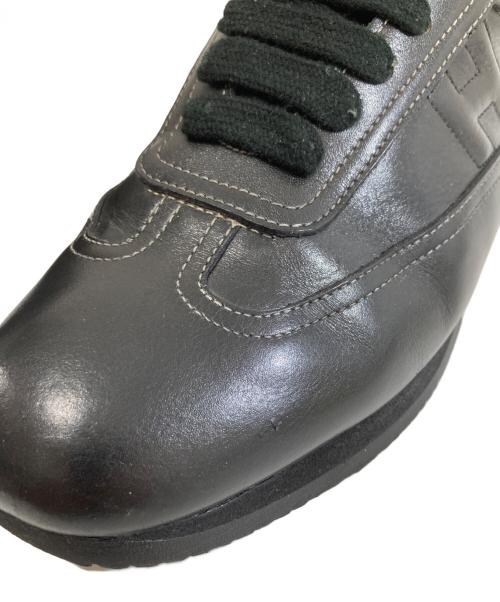 HERMES（エルメス）HERMES (エルメス) Hロゴレザーシューズ Quick クイック ブラック サイズ:41 1/2の古着・服飾アイテム