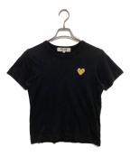 PLAY COMME des GARCONSプレイコムデギャルソン）の古着「ゴールド ハートワッペン Tシャツ」｜ブラック