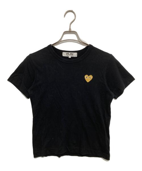 PLAY COMME des GARCONS（プレイコムデギャルソン）PLAY COMME des GARCONS (プレイコムデギャルソン) ゴールド ハートワッペン Tシャツ ブラック サイズ:Mの古着・服飾アイテム