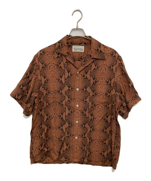 WACKO MARIA（ワコマリア）WACKO MARIA (ワコマリア) パイソン柄 HAWAIIAN SHIRT S/S ハワイアンシャツ  ブラウン サイズ:Mの古着・服飾アイテム
