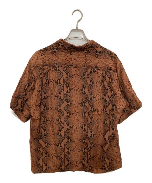 WACKO MARIA（ワコマリア）WACKO MARIA (ワコマリア) パイソン柄 HAWAIIAN SHIRT S/S ハワイアンシャツ  ブラウン サイズ:Mの古着・服飾アイテム