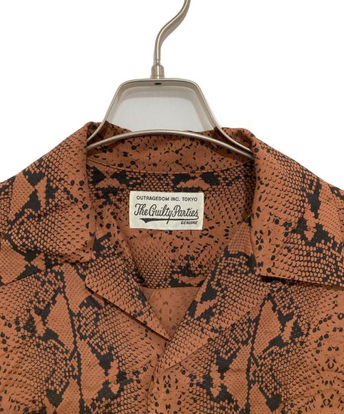 WACKO MARIA（ワコマリア）WACKO MARIA (ワコマリア) パイソン柄 HAWAIIAN SHIRT S/S ハワイアンシャツ  ブラウン サイズ:Mの古着・服飾アイテム