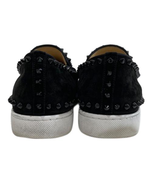 Christian Louboutin（クリスチャン・ルブタン）Christian Louboutin (クリスチャン・ルブタン) スタッズ スウェード スリッポン / PIK BOAT FLAT ブラック サイズ:40の古着・服飾アイテム