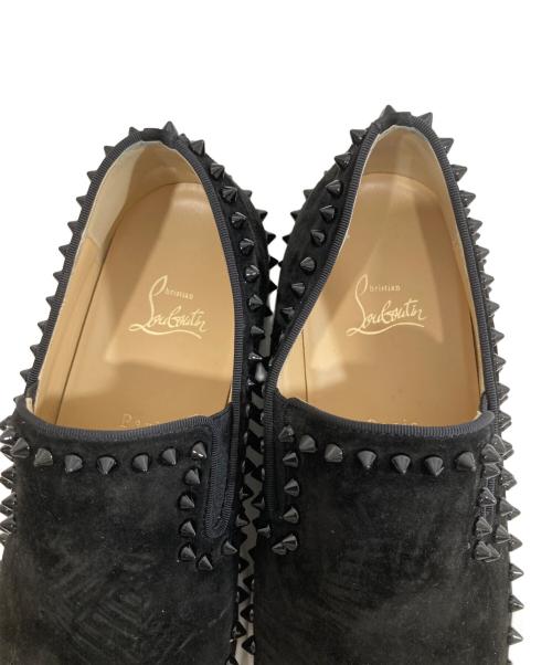 Christian Louboutin（クリスチャン・ルブタン）Christian Louboutin (クリスチャン・ルブタン) スタッズ スウェード スリッポン / PIK BOAT FLAT ブラック サイズ:40の古着・服飾アイテム