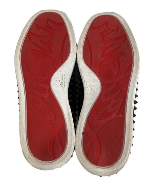 Christian Louboutin（クリスチャン・ルブタン）Christian Louboutin (クリスチャン・ルブタン) スタッズ スウェード スリッポン / PIK BOAT FLAT ブラック サイズ:40の古着・服飾アイテム