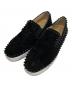 Christian Louboutin（クリスチャン・ルブタン）の古着「スタッズ スウェード スリッポン / PIK BOAT FLAT」｜ブラック