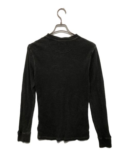 RRL（ダブルアールエル）RRL (ダブルアールエル) 200011625 ヘンリーネック ワッフル サーマル 長袖 カットソー ラルフローレン ブラック サイズ:Sの古着・服飾アイテム