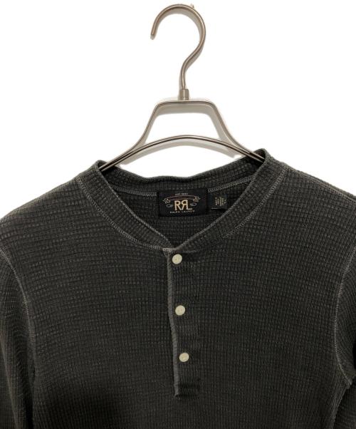 RRL（ダブルアールエル）RRL (ダブルアールエル) 200011625 ヘンリーネック ワッフル サーマル 長袖 カットソー ラルフローレン ブラック サイズ:Sの古着・服飾アイテム