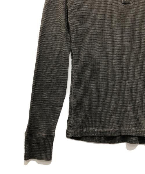 RRL（ダブルアールエル）RRL (ダブルアールエル) 200011625 ヘンリーネック ワッフル サーマル 長袖 カットソー ラルフローレン ブラック サイズ:Sの古着・服飾アイテム