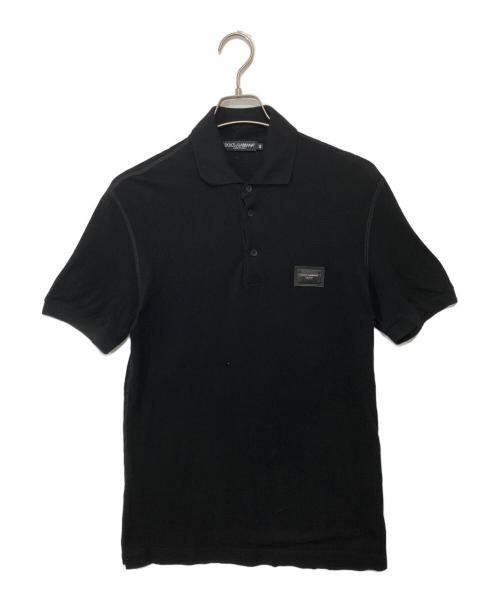 DOLCE & GABBANA（ドルチェ＆ガッバーナ）DOLCE & GABBANA (ドルチェ＆ガッバーナ) メタルプレートポロシャツ ブラック サイズ:46の古着・服飾アイテム